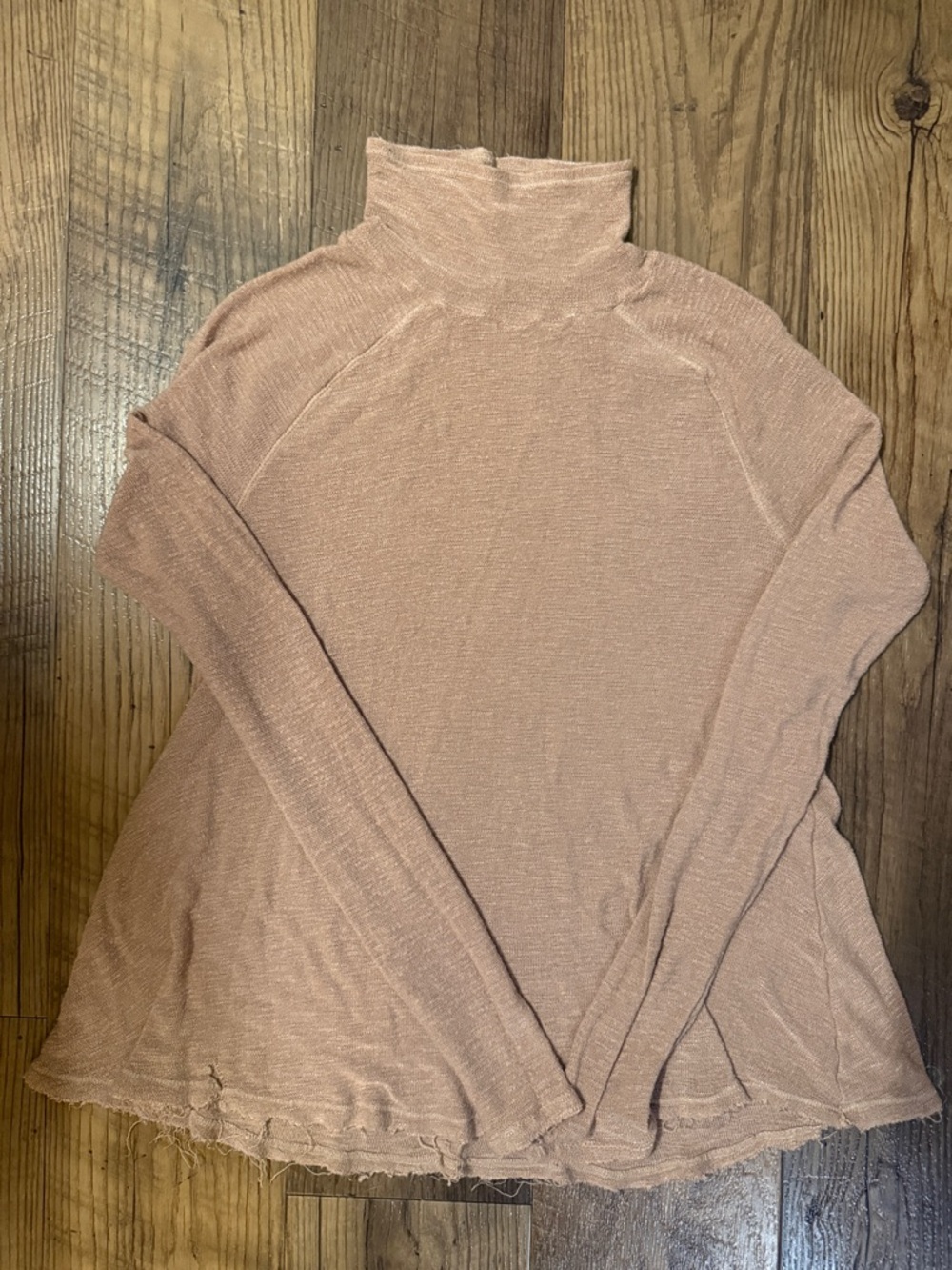 Free People Dusty Rose Ribbed Turtleneck Tunic